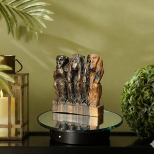 Statue Les 3 Singes de la Sagesse en Bois Sculpté
